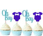 Festiko 30 Pieces Oh Boy Cupcake Toppers, Baby JumpsuIts Cupcake Toppers