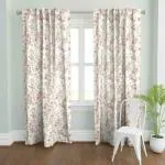 TailoringIndia Digital White Background with Multicolor Flower Printed Cotton Curtains Pack of 1 pcs (Long Door - 9ft)