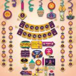 Festiko Happy Durga Puja Combo, Banner, Photo Booth, Swirls For Durga Puja Festival Decoration (Happy Gurga Puja Combo 2)