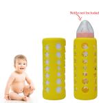 Safe-o-kid Silicone Baby Feeding Bottle Cover, Sleeve, Holder, Insulated Protection, All Bottle Types, Large 250 Ml, Yellow Pack of 4