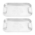 IDEAL PRIME Heavy Duty Stainless Steel Tray Set Combo (2 Pices) With Elegant Laser Print Design | Steel Serving Tray Lemon Platter Tableware pack Of 2