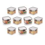 Magnus Grey Plastic airtight Storage Containers set of 10, 460 ml each