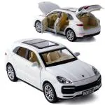 KTRS ENTERPRISE 1:32 Diecast Porsche-Cayenne Turbo Car Model Toy Vehicle Alloy Pull Back Sound Light Sports Car Toys for Children Kids Gifts