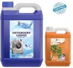 FLISKO Front Load Liquid Detergent 5L with Kitchen Dishwash Gel 1L (Orange 1L + Front Detergent Liquid 5L)
