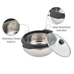 RaRi kitchenwareStainless Steel Transparent Hotpot 2500ml for Chapati/Roti pack of 1