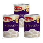 BFP SHAGUN Rasgulla 1.5Kg (500Gm Pack of 3) | Authentic Indian Sweet Rich Flavor, Creamy Texture Rasgulla | 10 Pieces In 1 Tin with Sweet Syrup | Made with Sugar, Milk Solid | Saffron Flavor