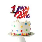 Zyozique Half Year Old Cake Topper - Half Year Cake Topper - for Half Year Anniversary/Baby Shower/Baby's Half Year Old Birthday Party Decorations