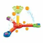 TIME 2 TOYS Buckets Toy Throwing Style Three-Person Pinball Game Kids Toys with Pieces of Card Super Shot Basket Ball Press Button and Score Game Set Ideal for Indoor