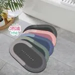 Homeleven Bathroom Mat Door Mat, Rubber Non-Slip Quick Dry Rugs Water Absorbent Oval Floor Bath Mat for Bathroom, Bathtub, Shower and Sink (40x60 CM) - Multi Design