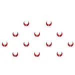 Comet Busters Moon Shaped Red Bindi With Silver Stone (7mm) (BIN1032) Pack of 1
