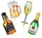 AMFIN (Pack of 4) Champagne Foil Balloons / Birthday Decoration Items For Husband / Champagne Foil Balloons For Decoration / Birthday Decoration For Men / Champagne Balloons For Decoration