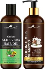 Park Daniel Pure And Natural Aloe Vera Oil And Coconut Shampoo, 200 Ml Each (Combo Of 2)