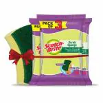 Scotch Brite Scrub Sponge 3N-(2+1 Free) , Pack of 3