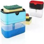 SatSun 2 in 1 Soap Dispenser for Dishwasher Liquid Holder , Liquid Dispenser Through Pump( Multi-Color, 400 ML)