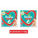 Pampers Happy Skin Pants Value Pack Of 2 (Size-M) (Count-64)