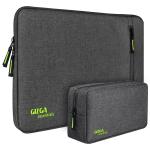 Gizga Essentials Grey Nylon Sleeve Case Cover for 15-15.6inch Laptop with Accessories Pouch