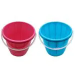 Jaycee Red And Blue Plastic Bucket - 16 L (Pack Of 2)