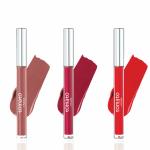 Flicka 3 Tomato Liquid Lipstick Combo -Nude, Mauve & Crimson Red |Non Transfer Liquid Matte Lipstick