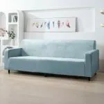 HOKIPO 200 GSM Premium Velvet Series Elastic Sofa Cover 4 Seater, Sky Blue (AR-4739-SBLU)