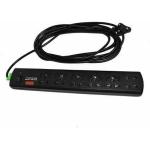 Akshita Trading 7 Plus 1 Socket S and Power Strip 3 Yard Black Extension Board