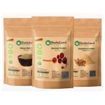 HerbsLand 100% Natural Beetroot (SuperFood) (Beta Vulgaris), Multani Mitti FacePack and Sandalwood (Chandan) Powder For Face & Skin Care (100gm Each)
