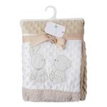Baby Moo Best Friends Soft Reversible Bubble Blanket Beige