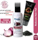 Magic Zone Onion Hair Oil 100ML And Activated Charcoal Face Wash 100ML Combo for Hair Growth | Hair Fall Control & Skin Care (Oil + Face Wash)