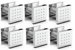 Thoisewelt Silver Brass Bathroom Wall Mounted Square Rain Shower (Pack Of 6)