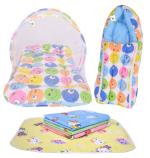 Toddylon New Born Baby Bedding Set Combo Mattress with Net Sleeping Bag & Nappy Changing Mat Sheets