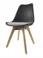 Finch Fox Black Plastic With Wood Dining Chair 45 x 35 cm