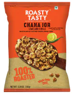 Roasty Tasty Roasted Chana Jor Lime & Spice Whole Grain Indian Snacks 400g (Pack of 2 200g)