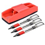 Eduway Non magnetic Premium Plastic White Board Duster With 3 Marker (Multicolor)