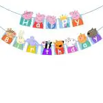 Zyozique Cartoon theme Happy Birthday Banner | Bunting Hanging for Boys or Girl Party Decoration | Kids Cartoon Themed Party Supplies … Banner (Banner 1)