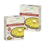 Wheafree Missi Roti Gluten Free Flour (Pack of 2 x 1Kg each) | Soya Free | Lactose Free | Diabetic Friendly | Spiced with Indian Seeds & Herbs | Rich in Protein, Vitamins, Minerals & Micronutrients