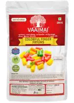 VAAIMAI Colorful Finger Fryums - Finger Ring Shaped Multi Colour Fryums - Crispy Ready to Fry Long Fryums, 250g