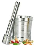 ShopiMoz Stainless Steel Mortar and Pestle Set/Khalbatta
