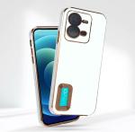 AIBEX Back Cover for Vivo V25 5G|Luxury Electroplating TPU|CD Pattern|Individual Camera Protection (White, Flexible, Pack of: 1)