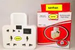 Sanhan 2 in one board and night lamp multiplug with indicator universal socket wireless 3 Socket Extension Boards (White, 0 m)