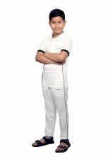 SKELTON Cricket Uniform, Size 36 Boy's Cricket Dress, Set Of Cricket White T-Shirt and Trousers for Boy's