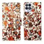 A D Enterprises Orange Pattern Flip Cover for Realme 8I | Magnetic Case | Shock Absorbent | Flip Cover Realme 8I