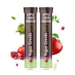 Vegan Greens Apple Cider Vinegar with 2x Mother, Garcinina Gambogia, Pomegrate & Greens Tea, Vitamin B6 & B12. Easy Digestion, Vegan, Detox, Gut & Skin (Lemon & Ginger, 50 Count)