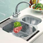 Kruvad Roll up Dish Drying Rack Over Sink Stainless Still Dishes Drainer Rack Multipurpose Kitchen Drying Rack Foldable Dryer Rack for RV and Camper by Kruvad