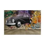 SHASWAT ART Wallpaper Design with a Classic car Painting Sparkle Coated Self Adhesive Wallpaper Without Frame Digital Reprint 24 inch x 36 inch Painting