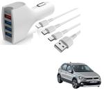 Kozdiko 4 Port USB Car Charger with 3 in 1 Cable for Volkswagen Polo Cross