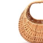 SAYLANI ENTERPRISES Decorative half moon hand-woven flower Baskets | Hamper Baskets | Cane Basket | Basket for Gift Hamper | Wicker Basket | Rattan Basket| (approx size 5 or 6 inchs)