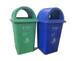 Fiable Cleantech Plastic 60 Liter Dome Shape Dustbin Green Blue | Dome Lid Dustbin | Waste Bin | Trash Bin | Large Size Plastic Bin | Outdoor Dustbin - Combo