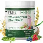 Inlife Vegan Plant Based Nutritional Meal Replacement Shake (500 g, Mixed Berry)