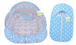Kwitchy Baby Bedding Set Luxury Cushioned Mattress with Mosquito Net & Sleeping Bag Combo (0-12 Months)