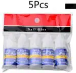 FEELHIGH White Cosmetics Glue for Artificial Waterproof Nail Adhesive Bottle Acrylic Professional Fake Nails Extension (5 pcs)
