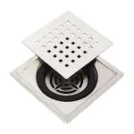 VIDA BATH & KITCHEN Square Lock Stainless Steel SS 304 Plain with Hole Grating Cut Jali/Hole Jali/Drain Cover/Jali for Bathroom and Kitchen Floor Water Drain Grating